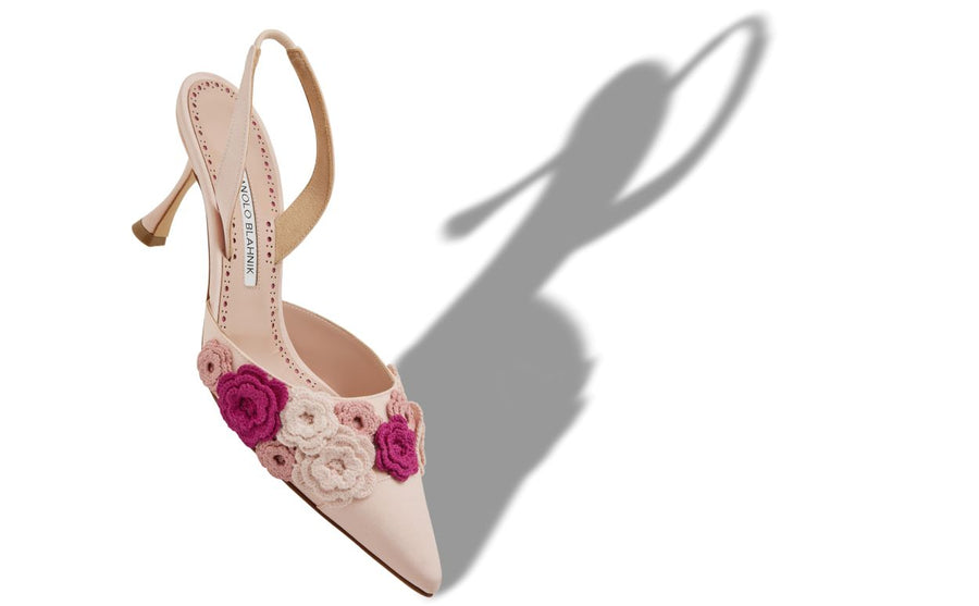 Violetta Lace Pink Slingback Slingbacks