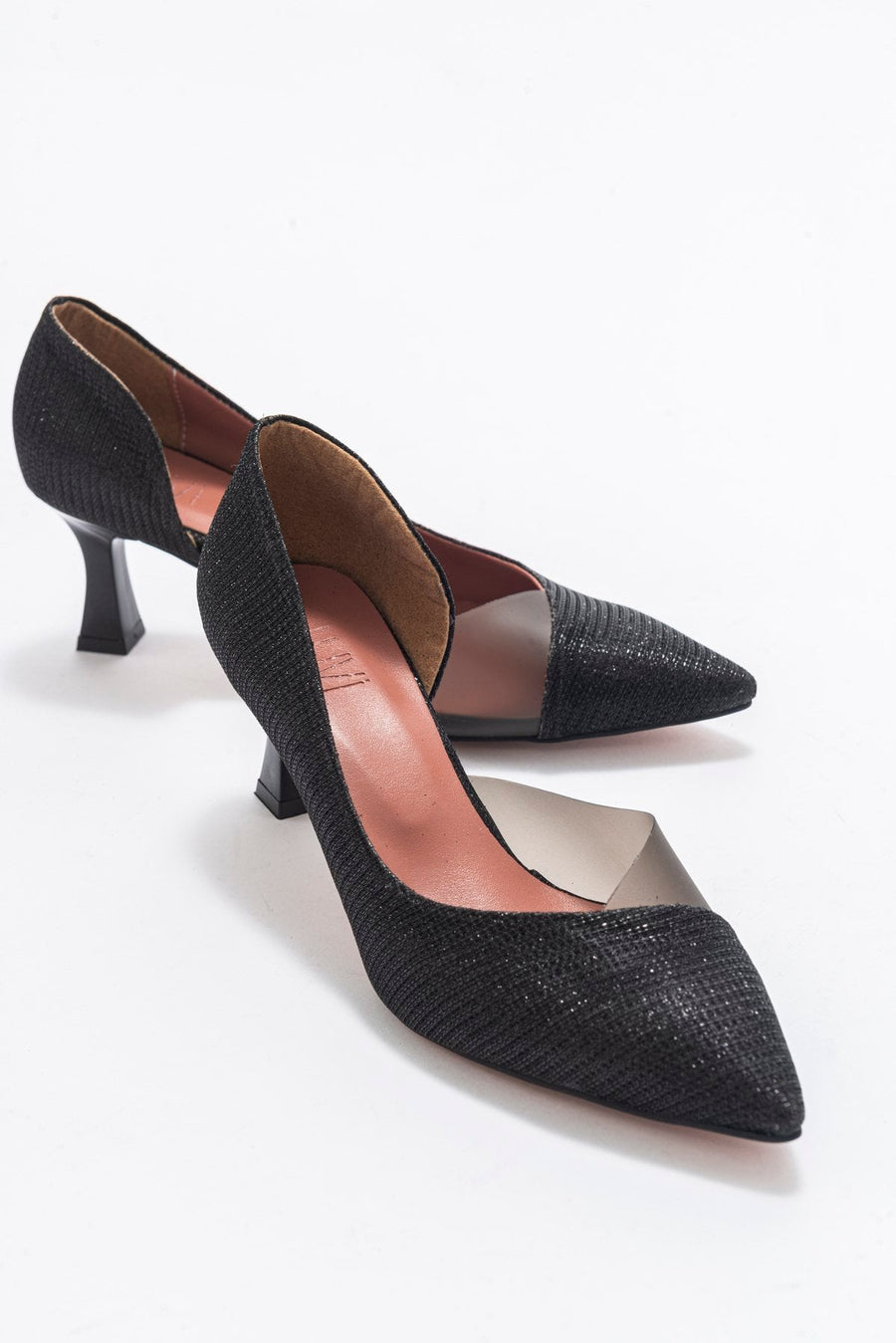 Vera Black Glitter Pointed Toe Pump