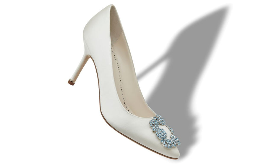 Ophelia Crown White Jewel Buckle Pumps