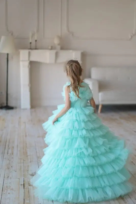 Alana Princess mermaid-style party dress in emerald green - photo 13