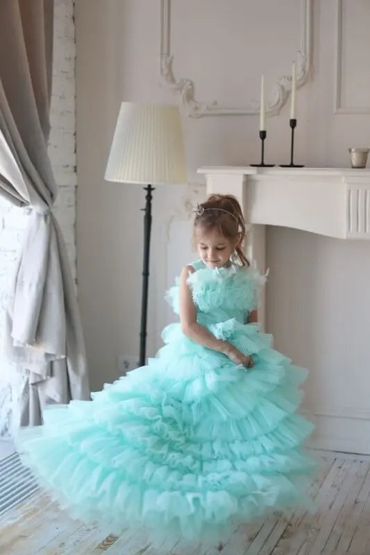 Alana Princess mermaid-style party dress in emerald green - photo 15