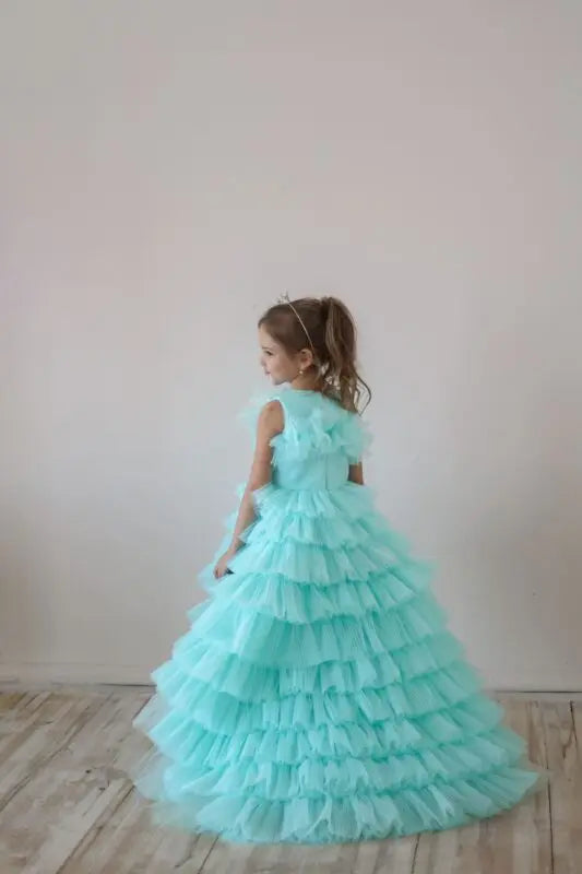 Alana Princess mermaid-style party dress in emerald green - photo 19
