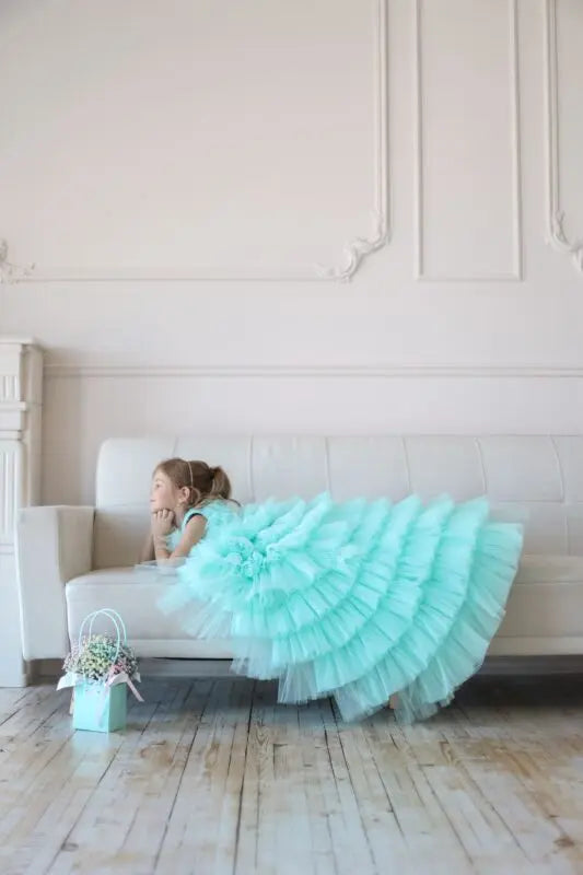 Alana Princess mermaid-style party dress in emerald green - photo 21