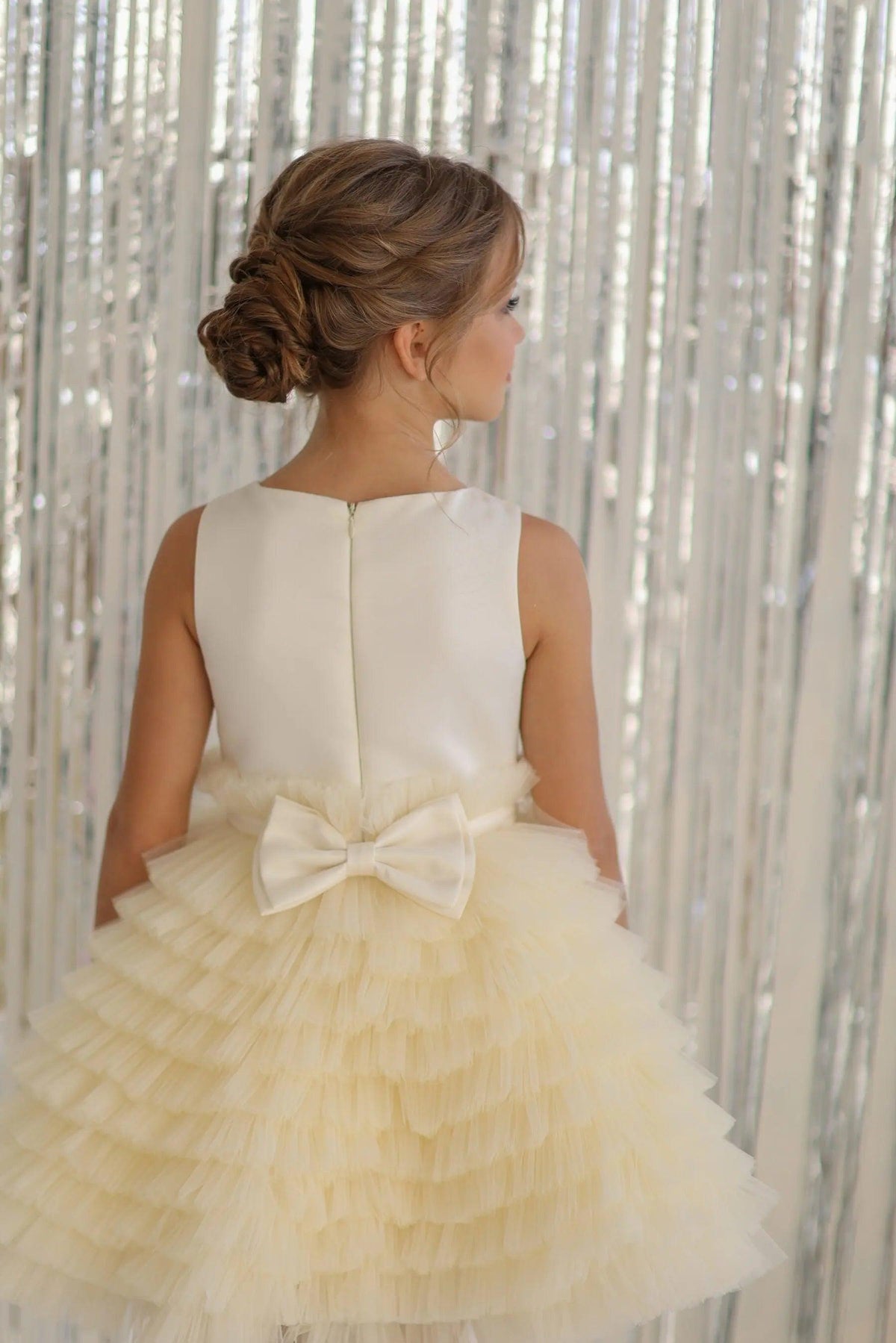 Alana Princess mermaid-style party dress in gold, white and pink - photo 6