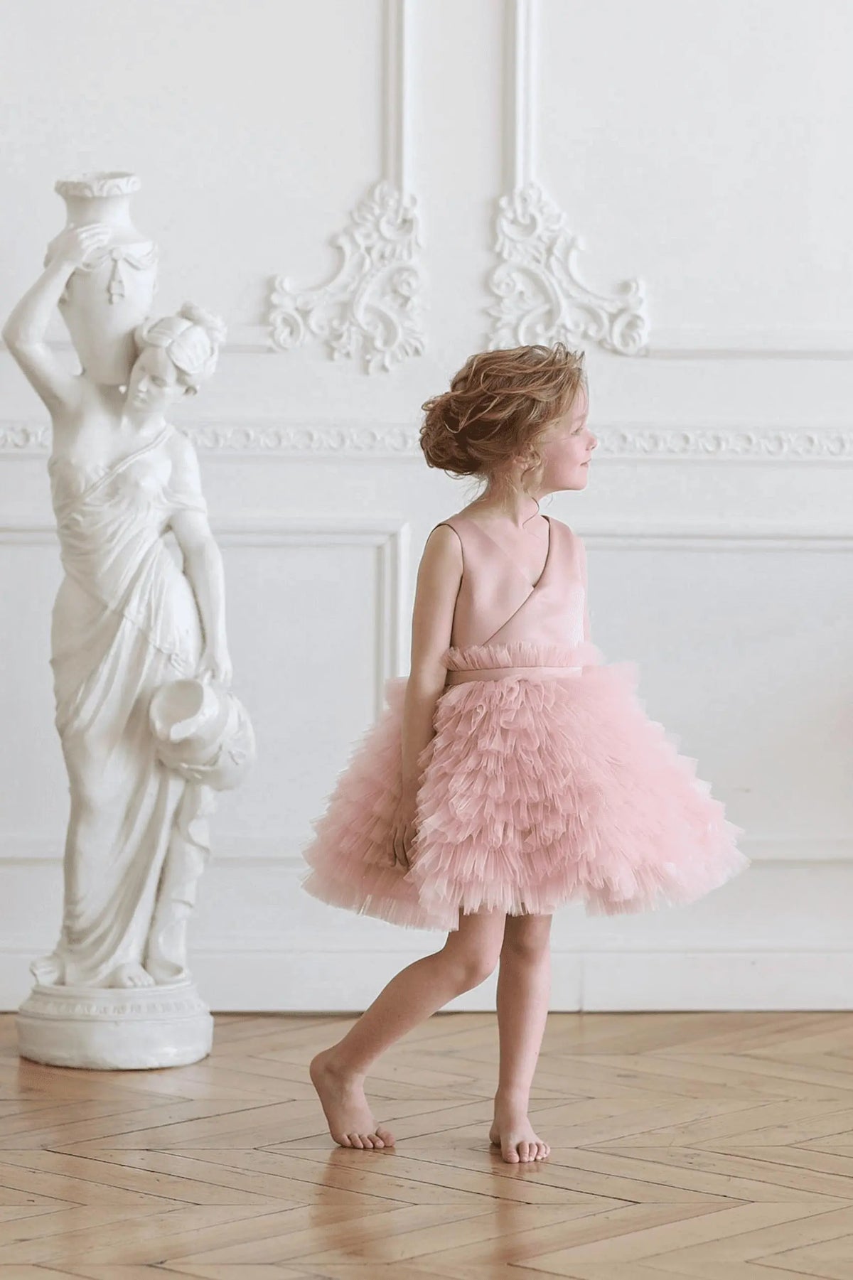 Alana Princess mermaid-style party dress in gold, white and pink - photo 8