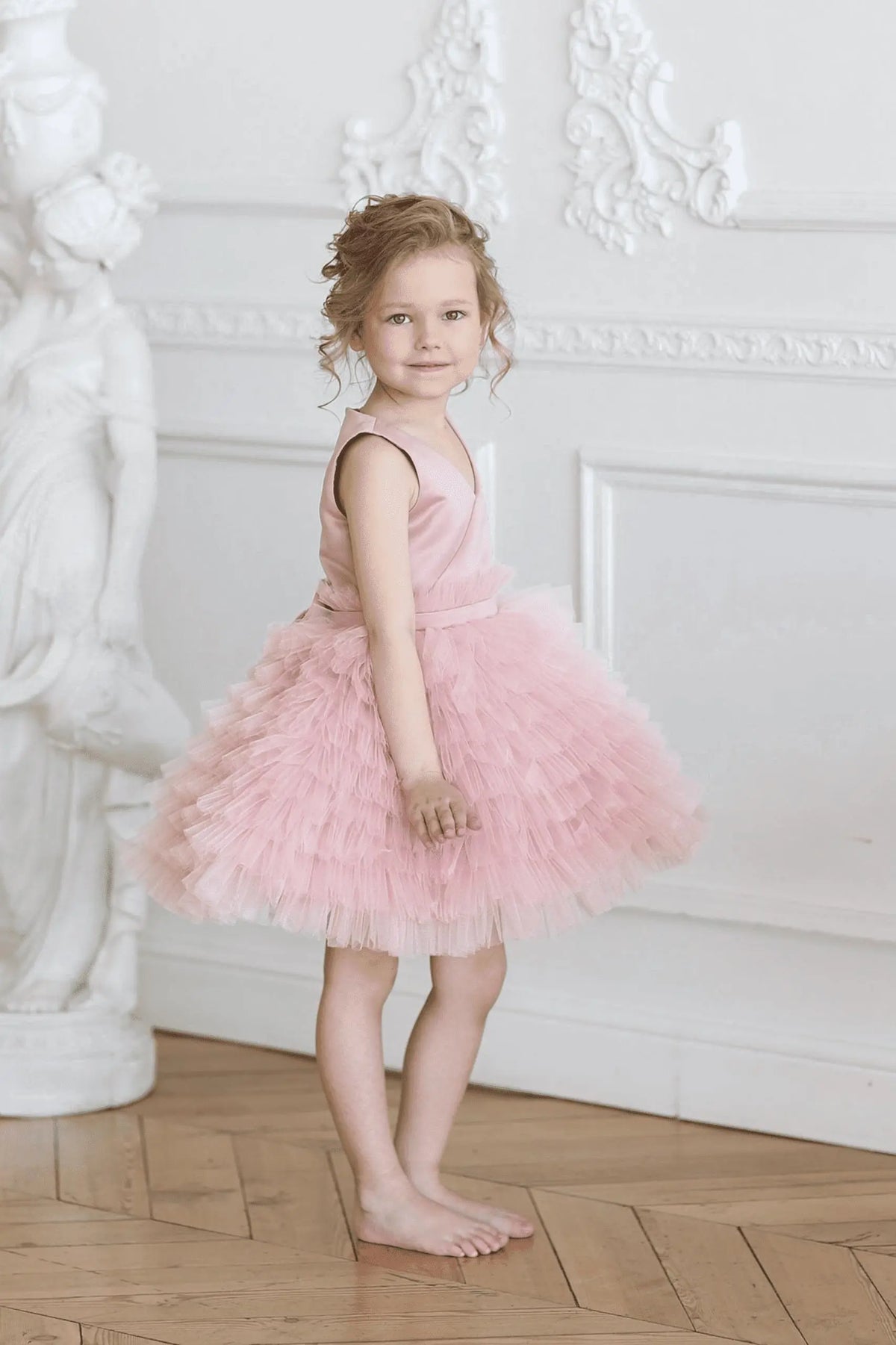 Alana Princess mermaid-style party dress in gold, white and pink - photo 9
