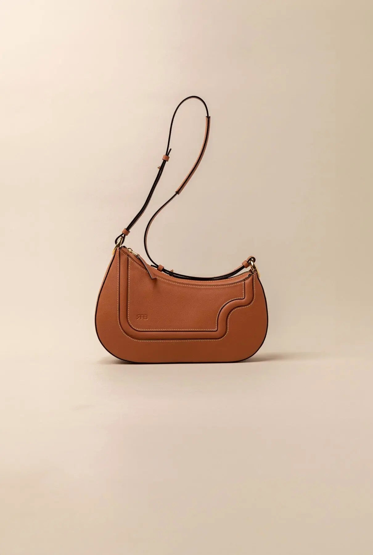 BINOMIO LIGHT CARAMEL LEATHER SHOULDER BAG simmiunique