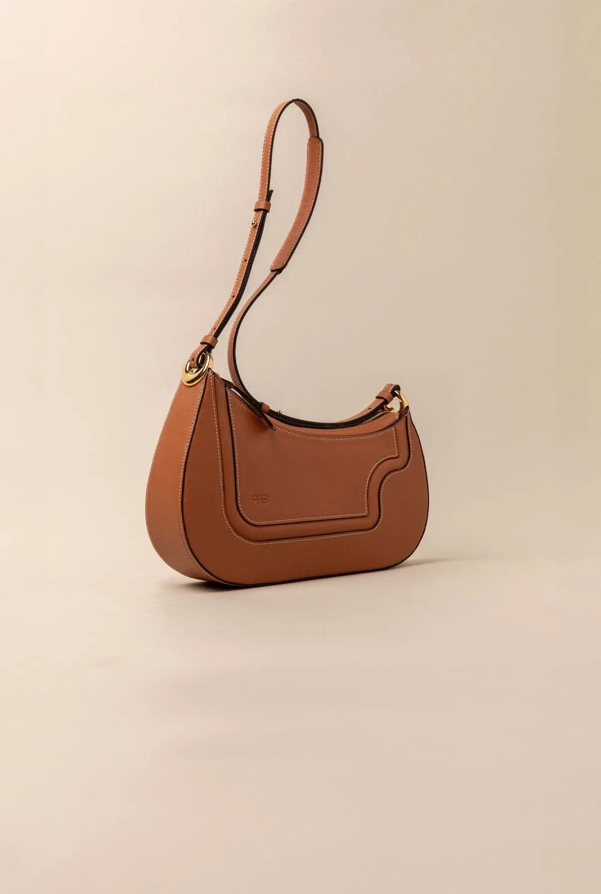 BINOMIO LIGHT CARAMEL LEATHER SHOULDER BAG simmiunique