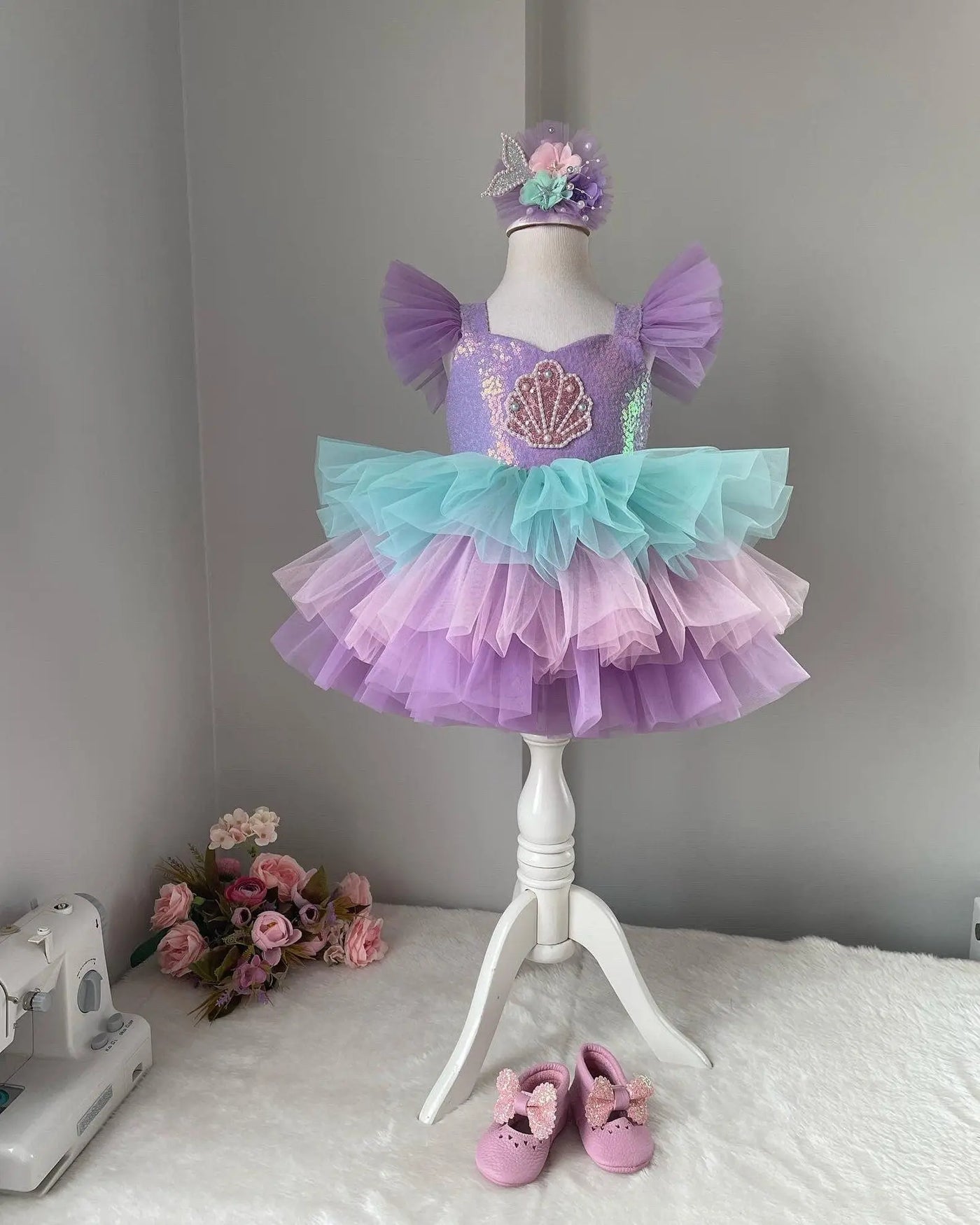 Baby Girl Dress ,Girl Tutu Dress,Toddler Party Dress HELENA – side view