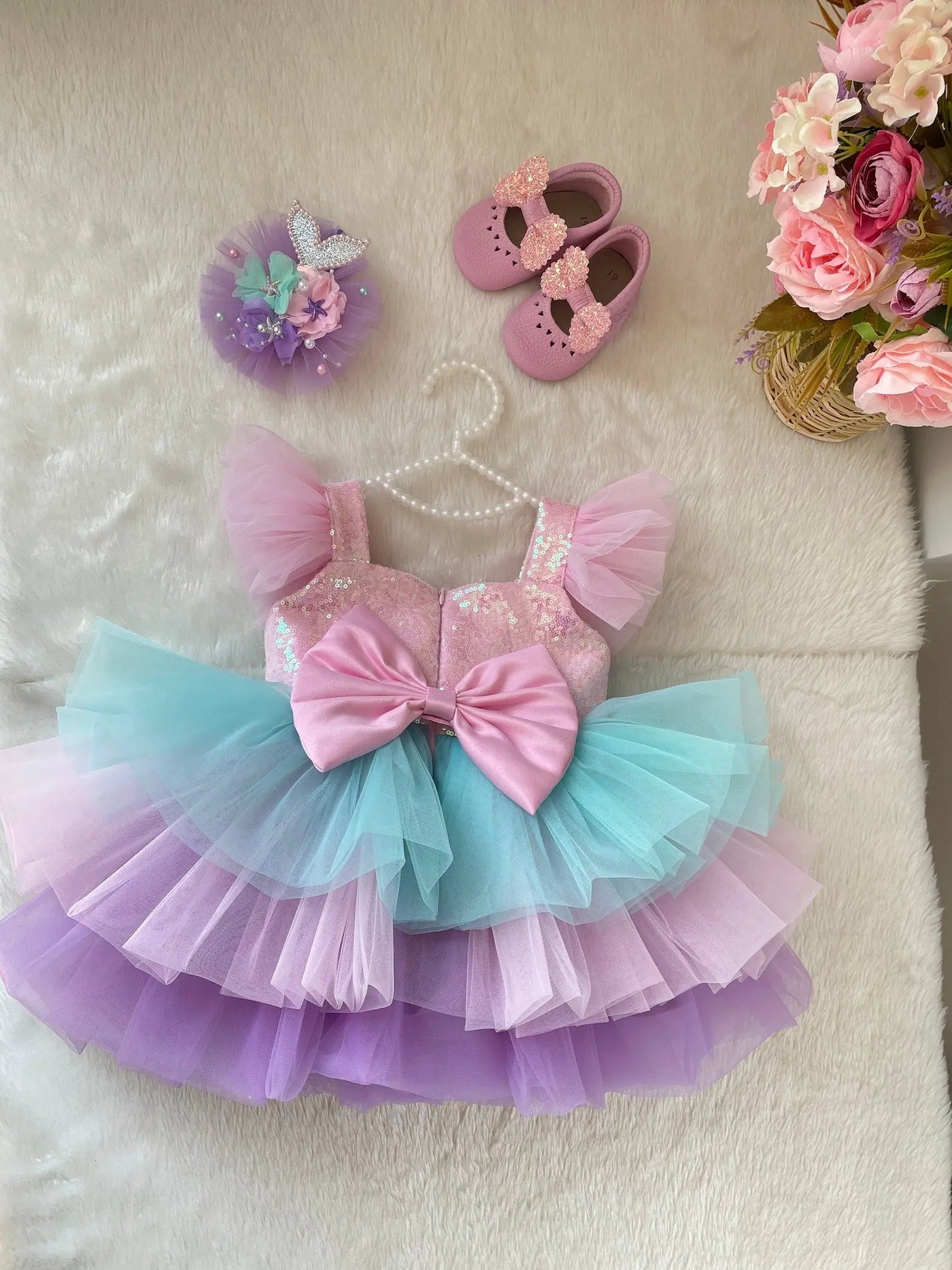 Baby Girl Dress ,Girl Tutu Dress,Toddler Party Dress HELENA – full outfit view