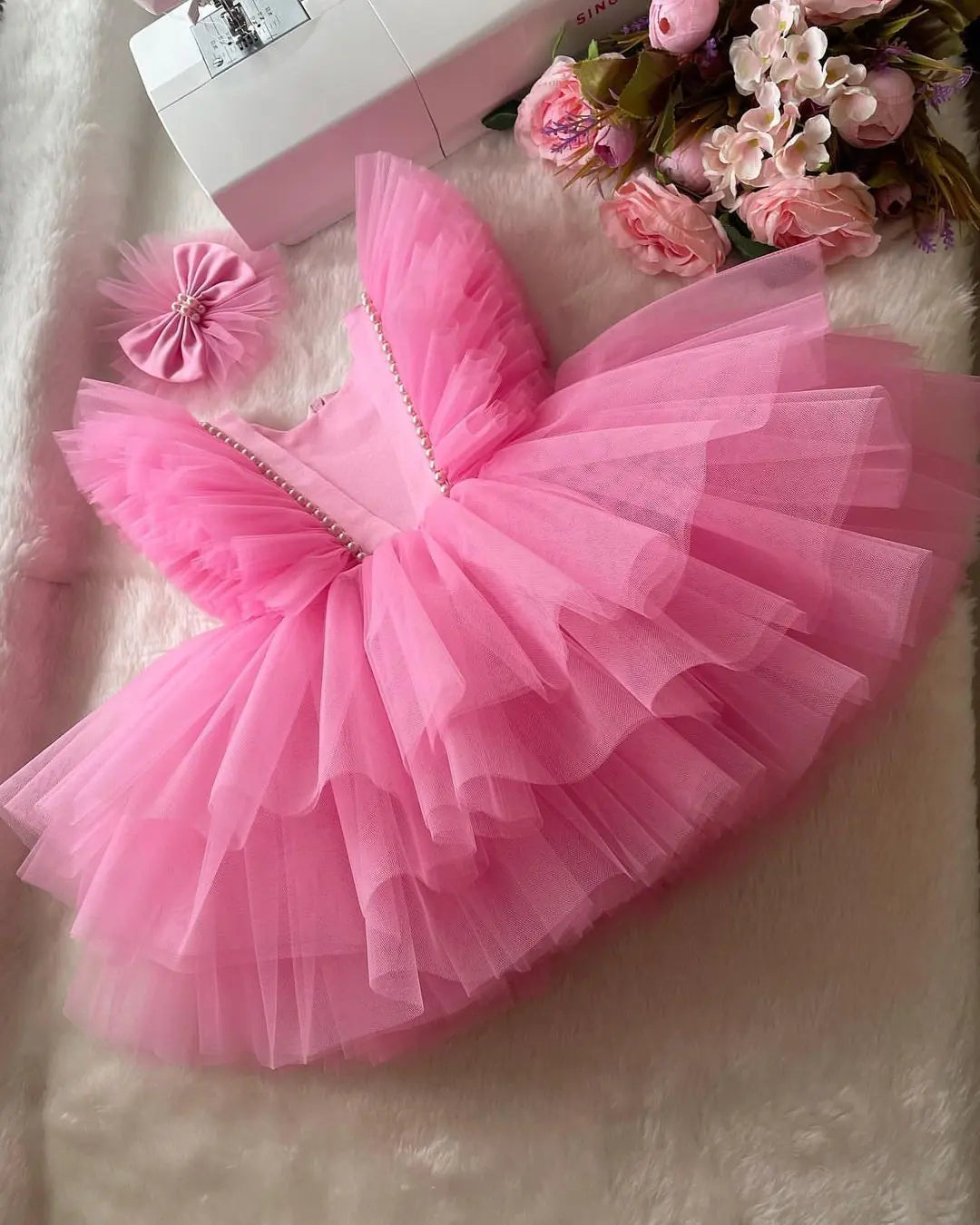 Baby Girl Photo Shoot, Personalized gifts  Holiday Christmas Valentines  pink dress cemrestore