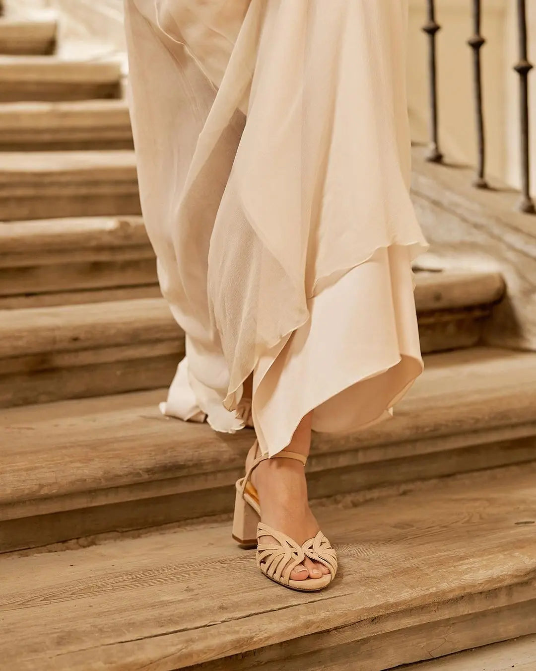 Beige Custom Made Full Heels – close-up
