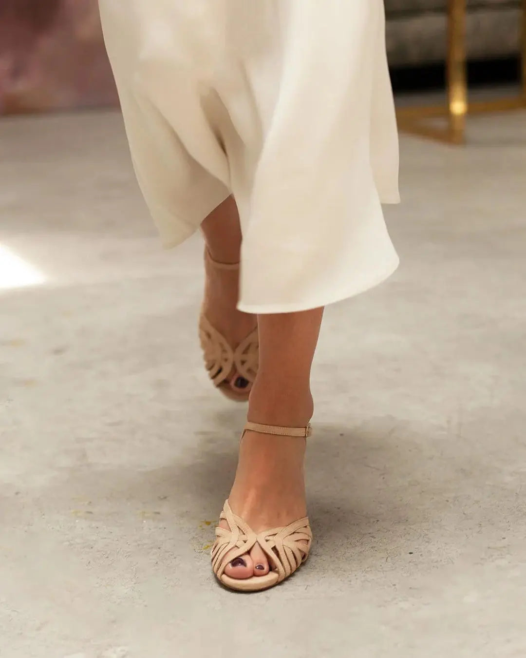 Beige Custom Made Full Heels – styled look