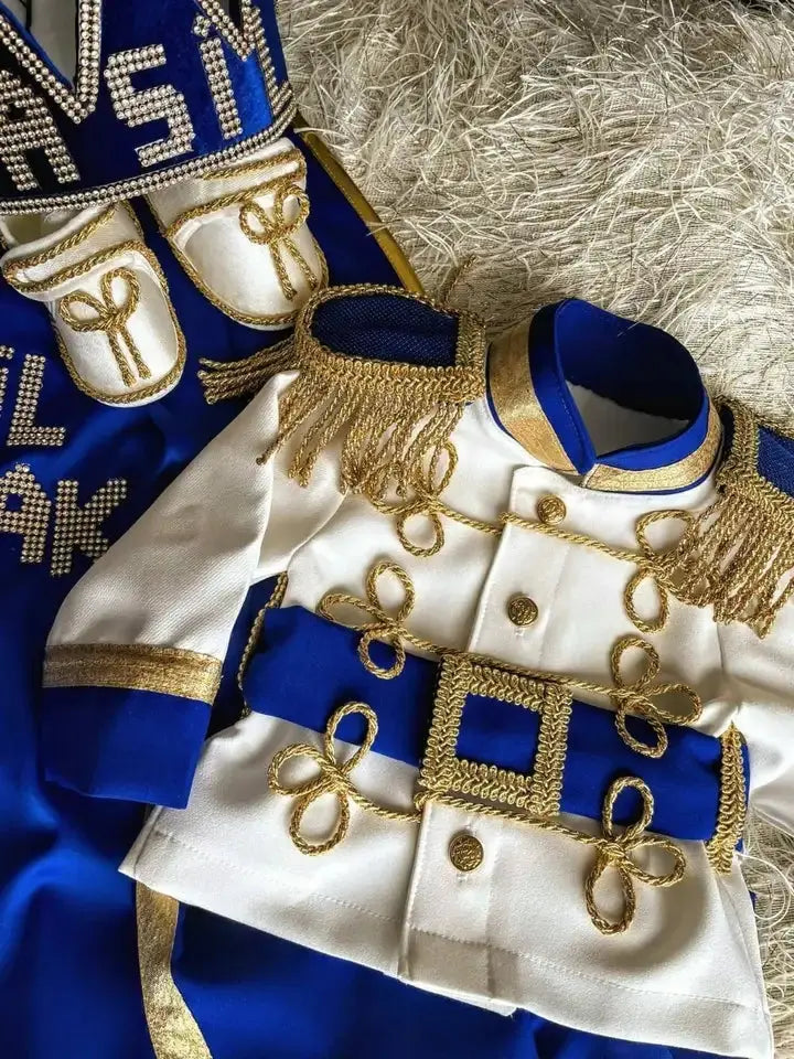 Birthday Baby Boy Prince costume navyblue – full outfit view