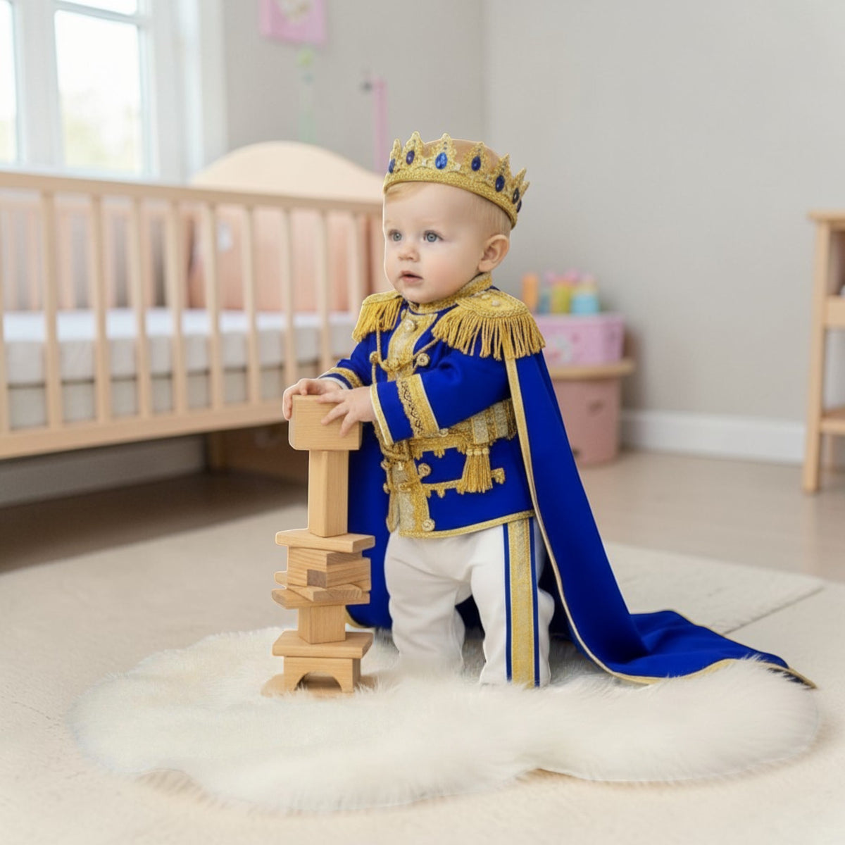 Royal Baby Boy Outfit Prince Costume Birthday Set – close-up