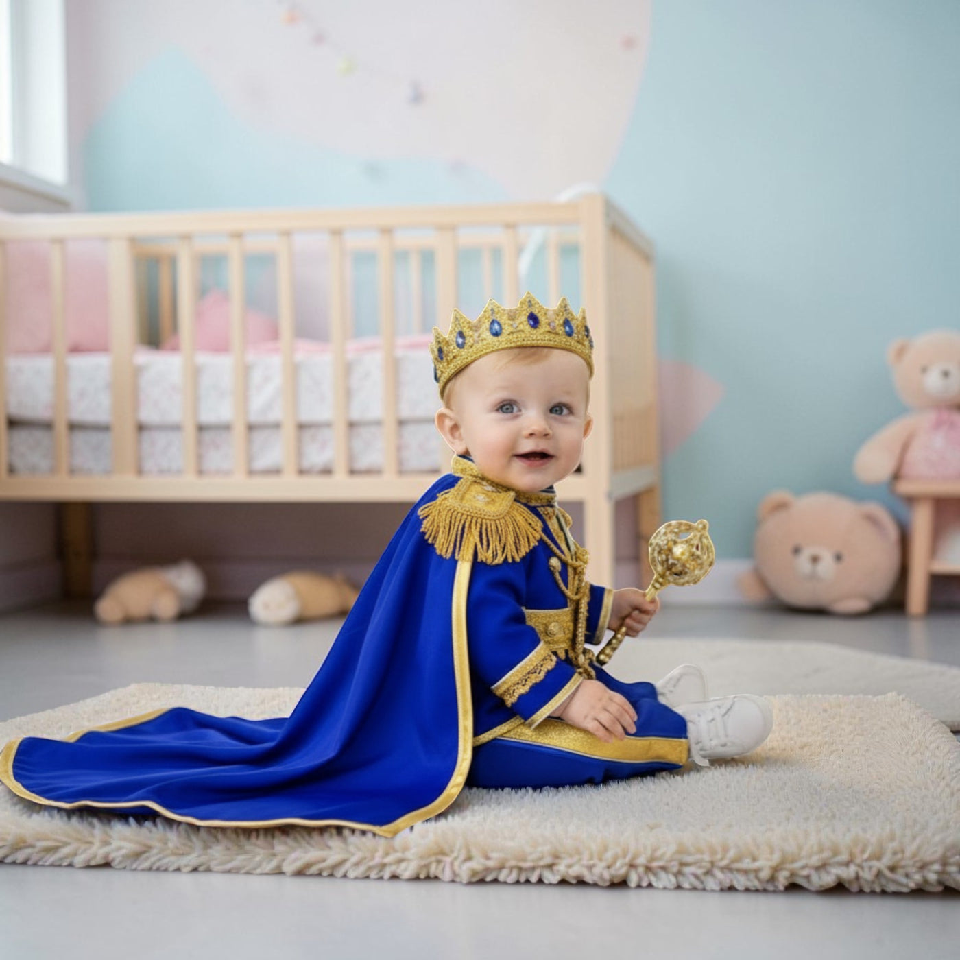 Royal Baby Boy Outfit Prince Costume Birthday Set – side view