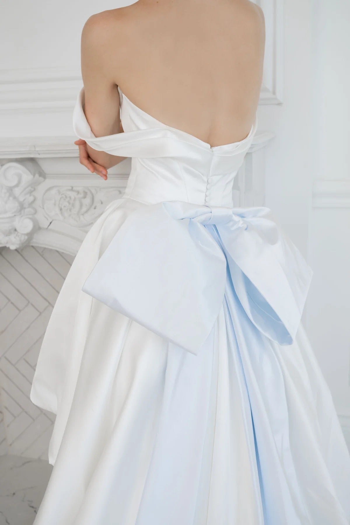 Amina Satin Corset Wedding Dress, luxury bridal gown, additional product image 4 by SimmiUnique