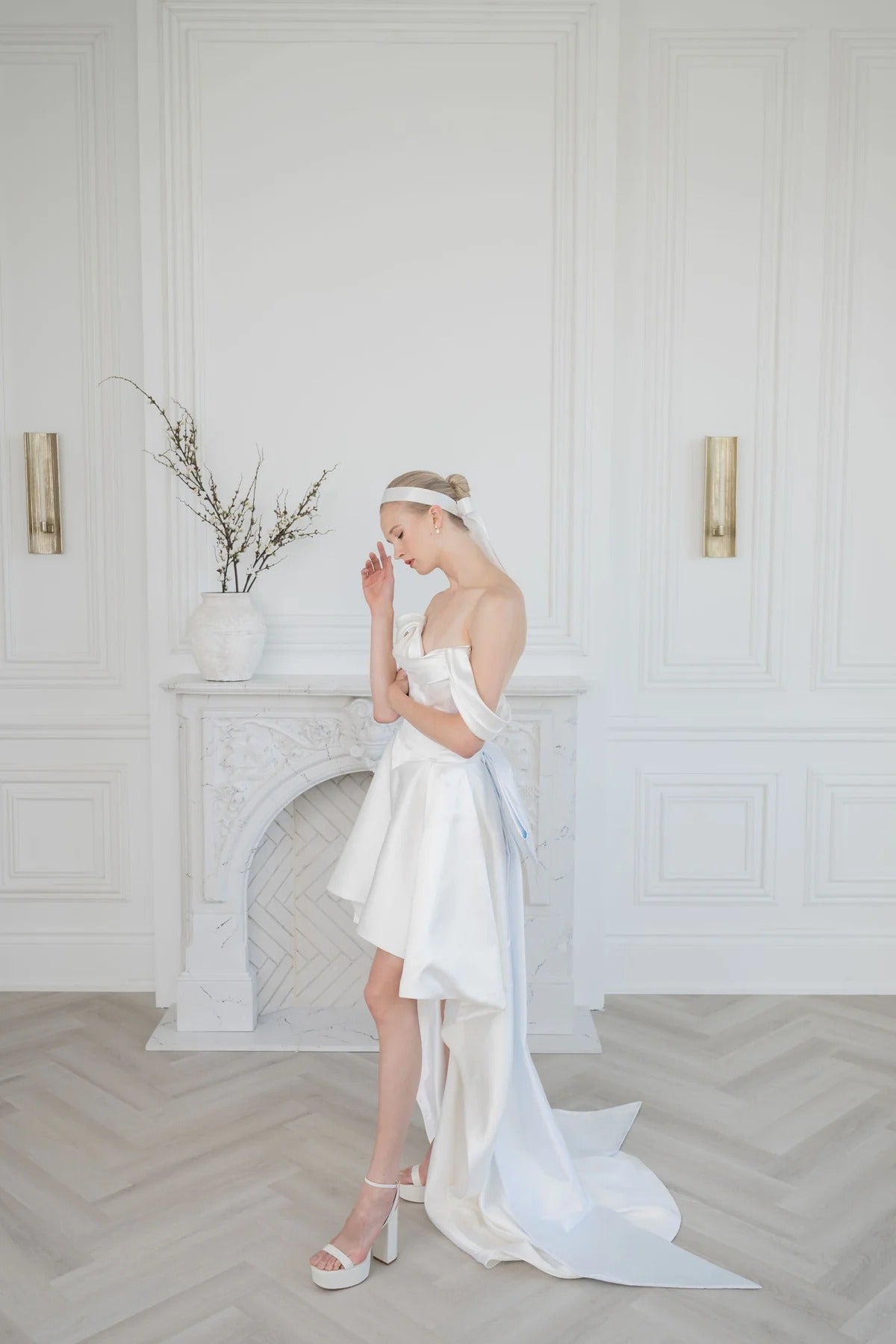 Amina Satin Corset Wedding Dress, luxury bridal gown, main product image by SimmiUnique
