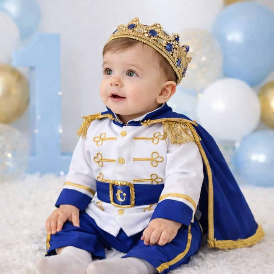 Royal Prince Costume for Boys, Baptism Outfit, First Birthday King Outfit