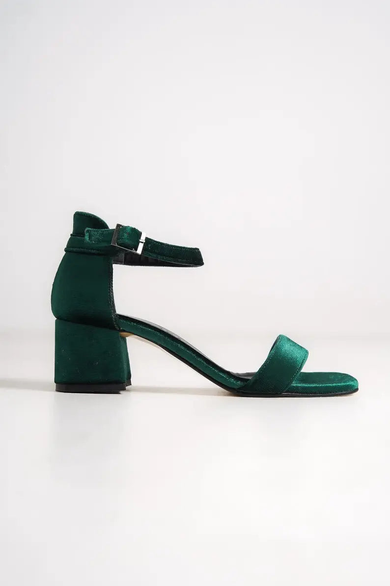 Dark Green Wedding Shoes – detail shot