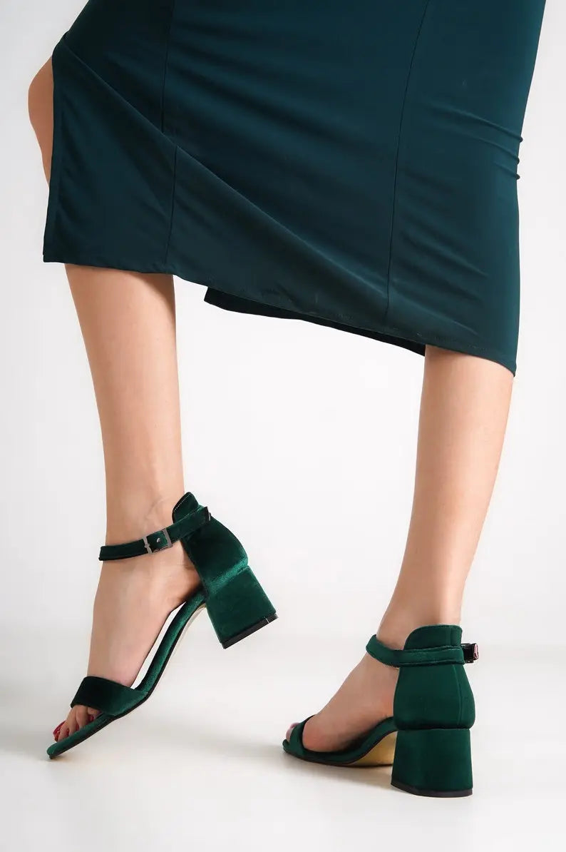 Dark Green Wedding Shoes – full outfit view