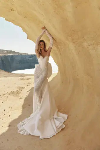 Dee Satin Fit & Flare Wedding Dress | SimmiUnique
