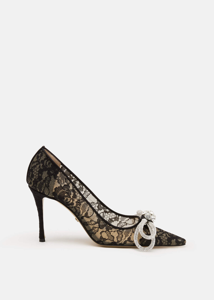 Zahara Black Double Bow Pumps