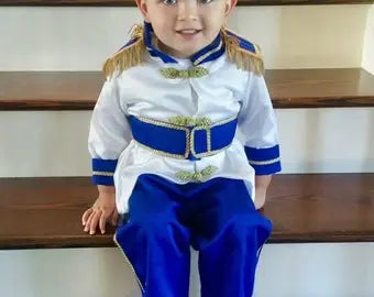 Fantasia Boys Kids Prince King Cosplay Fancy Dress blue – full outfit view