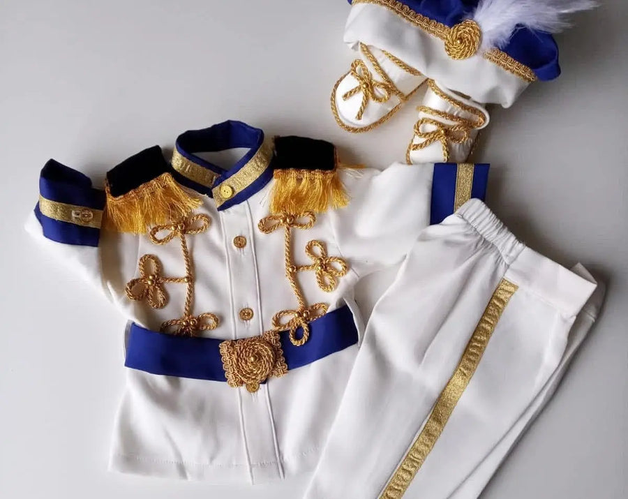 Fantasia Niños Niños Príncipe Rey Cosplay Disfraz azul