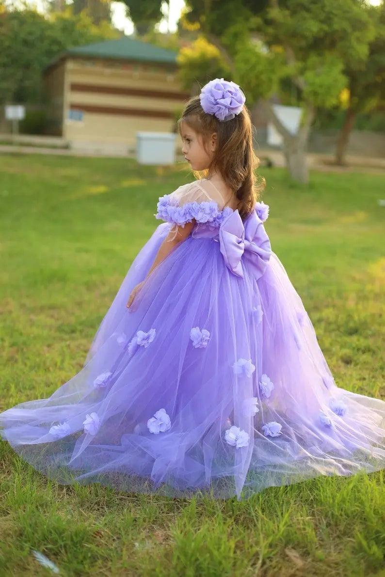 Flower girl dress in blue - photo 9