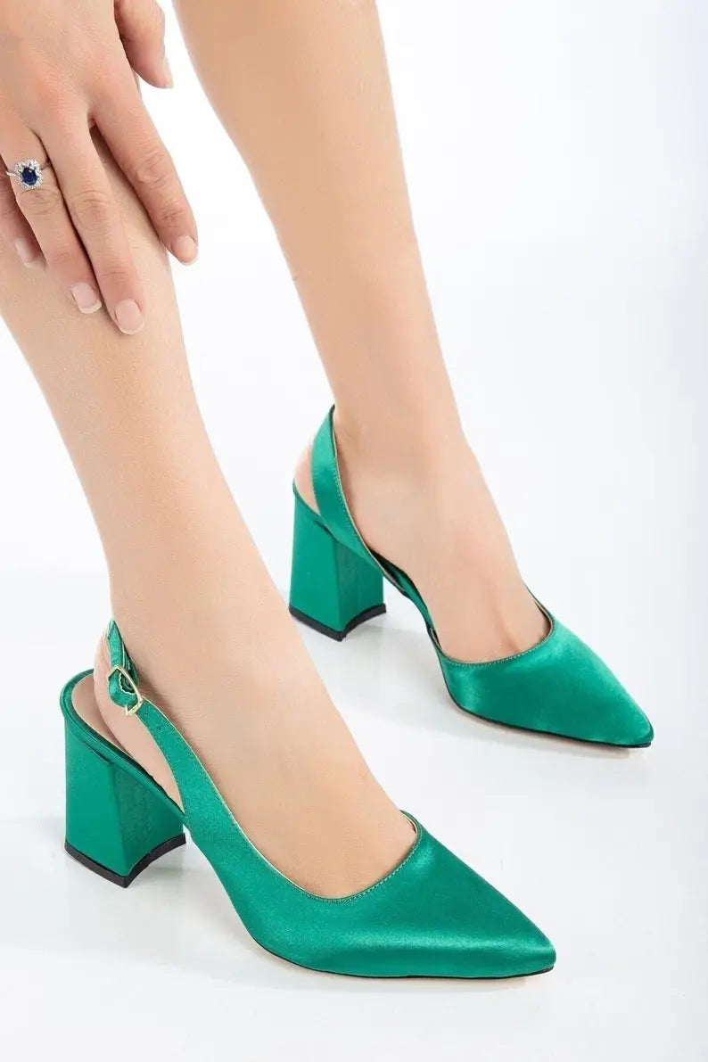 Green High Heel Bridal Shoes – styled look