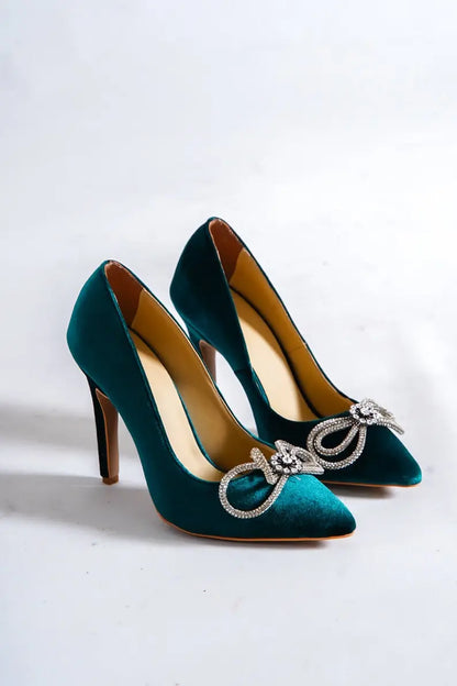 HANDMADE CLASSIC VELVET WOMEN WEDDING PUMPS flordeashoes