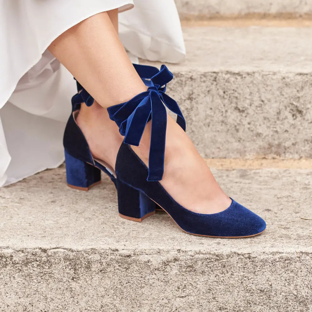 Hetty Forest Navy Blue Wide for weddings