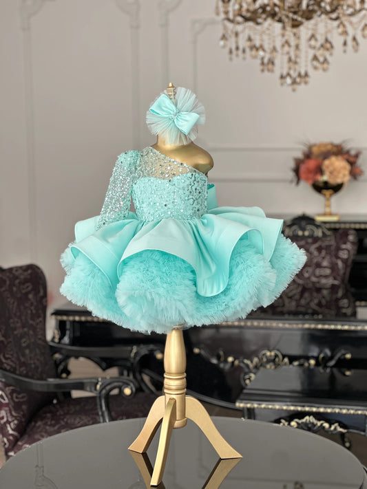 Leila Mint Green Evening Dress