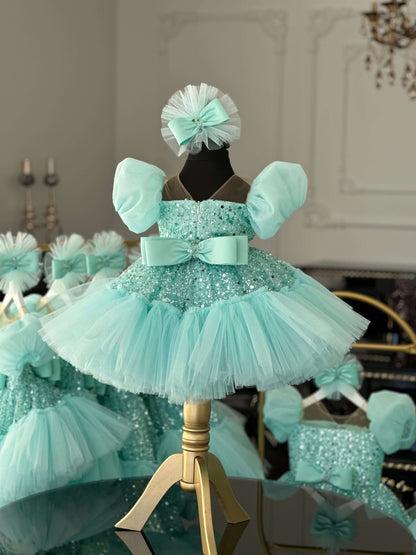 Leila Mint Green Evening Dress