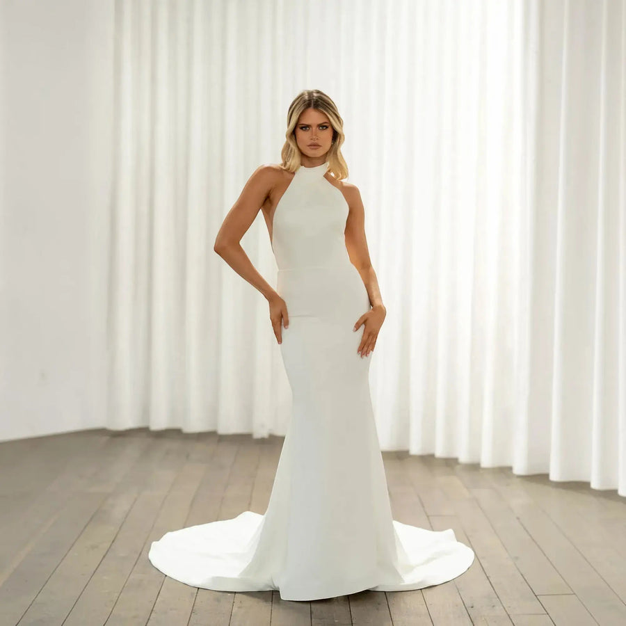 Celeste Silk A-Line Wedding Dress | SimmiUnique