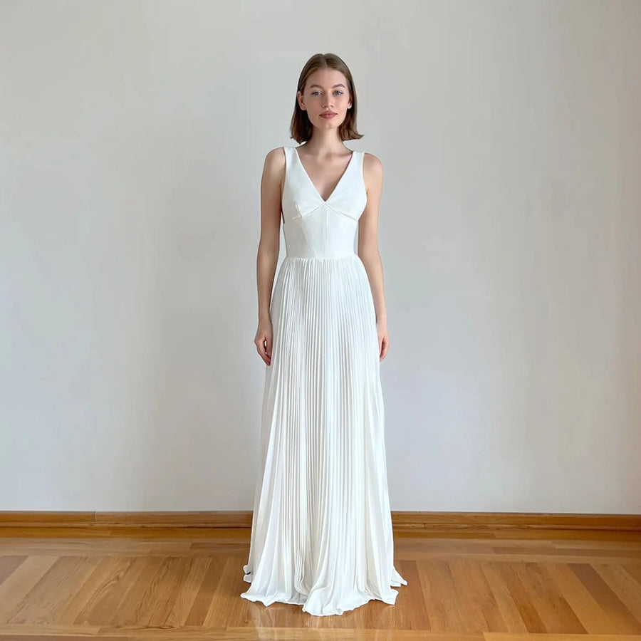 Elara Silk A-Line Wedding Dress | SimmiUnique