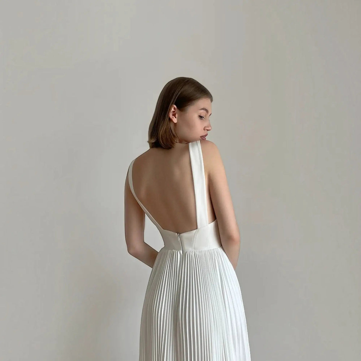 Elara Silk A-Line Wedding Dress, luxury bridal gown, additional product image 4 by SimmiUnique