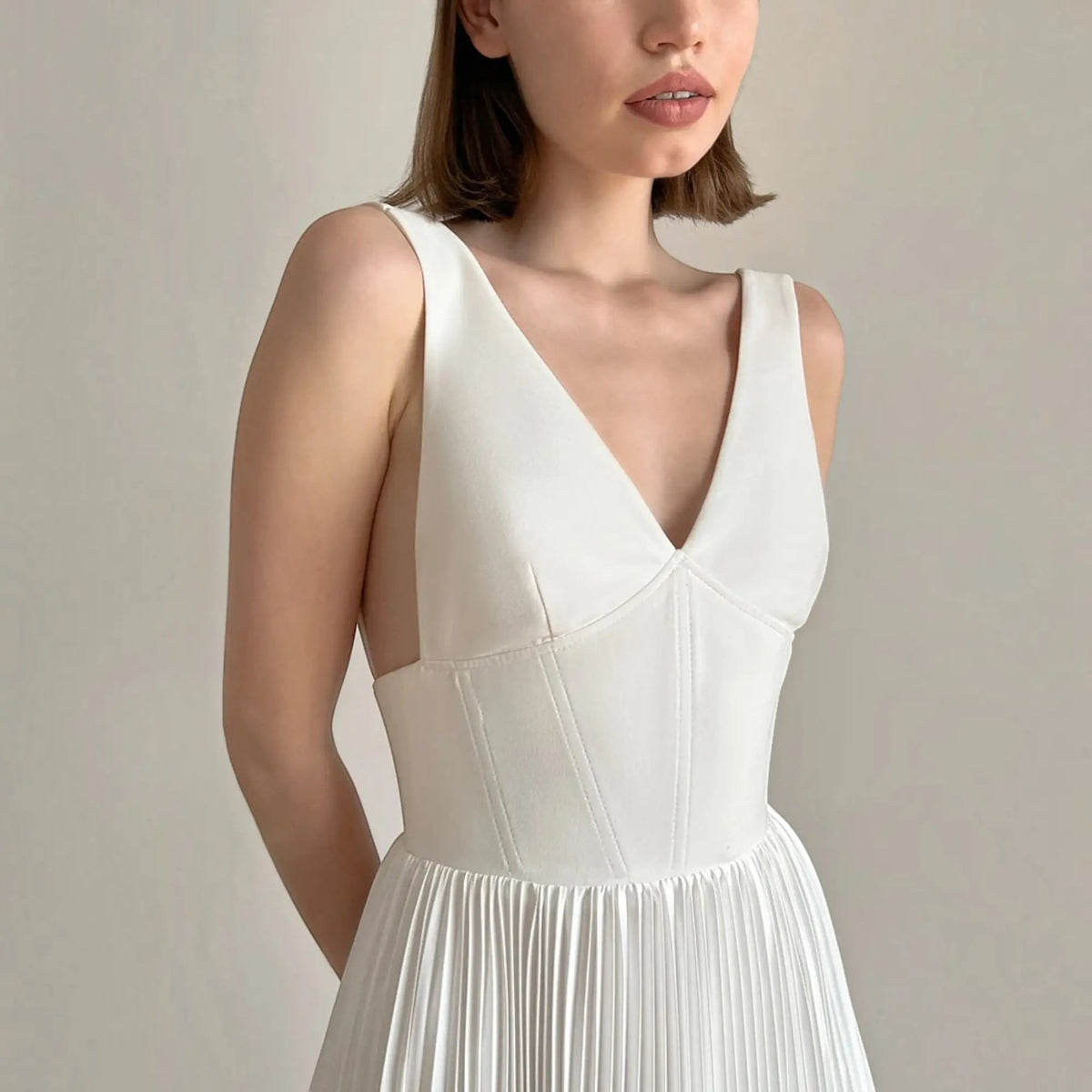 Elara Silk A-Line Wedding Dress, luxury bridal gown, additional product image 5 by SimmiUnique