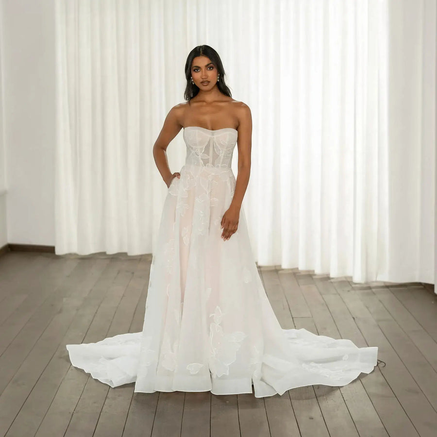 Serena Silk A-Line Wedding Dress | SimmiUnique