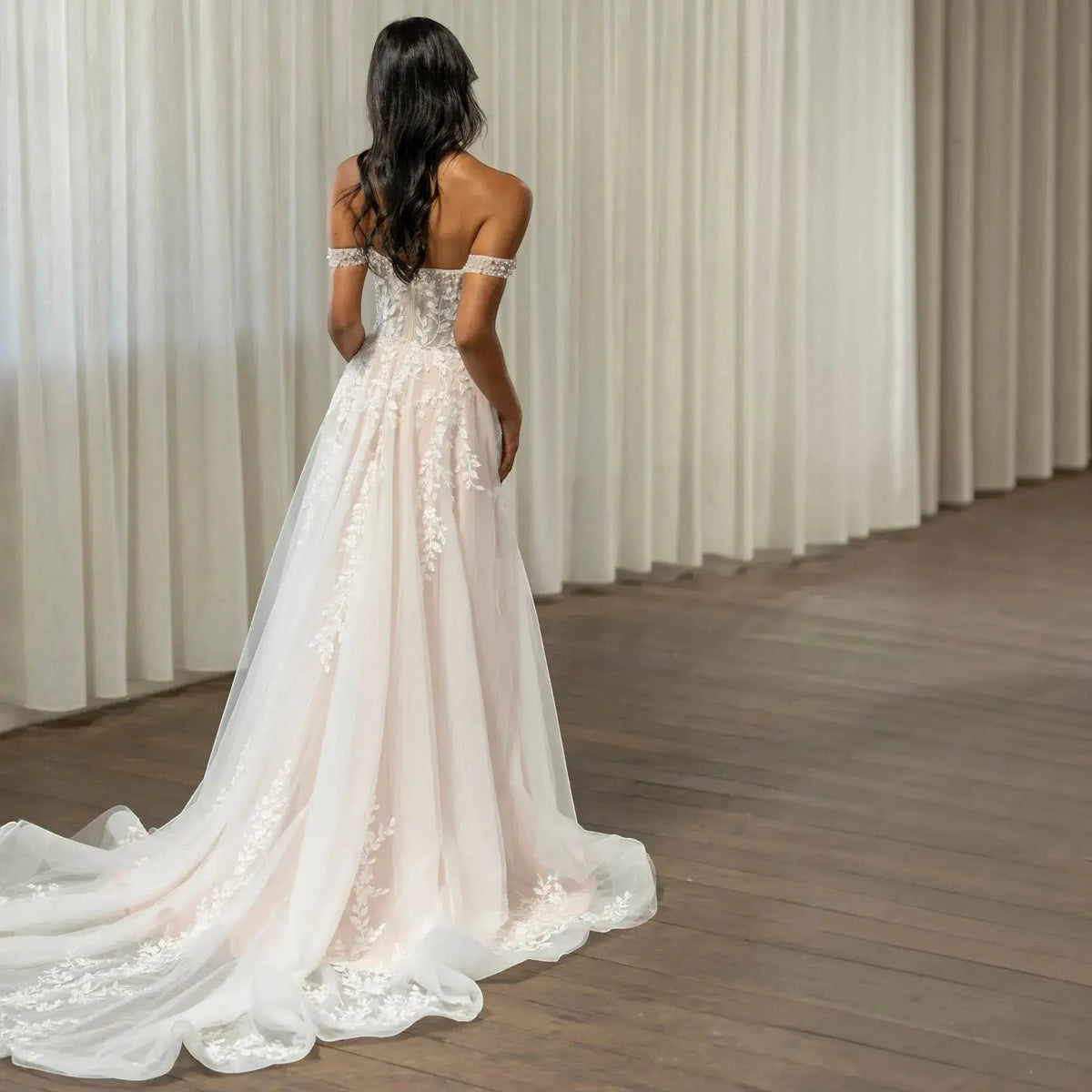 Serena Silk A-Line Wedding Dress, luxury bridal gown, additional product image 4 by SimmiUnique