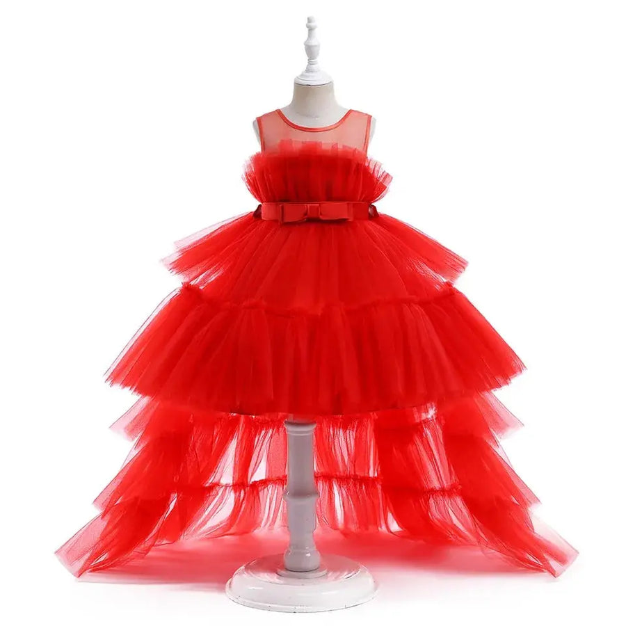 Vestido de tul lavanda rojo compset