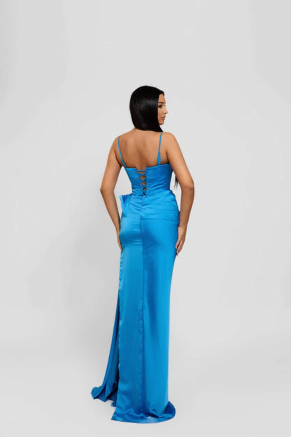 A-line evening party dress close-up