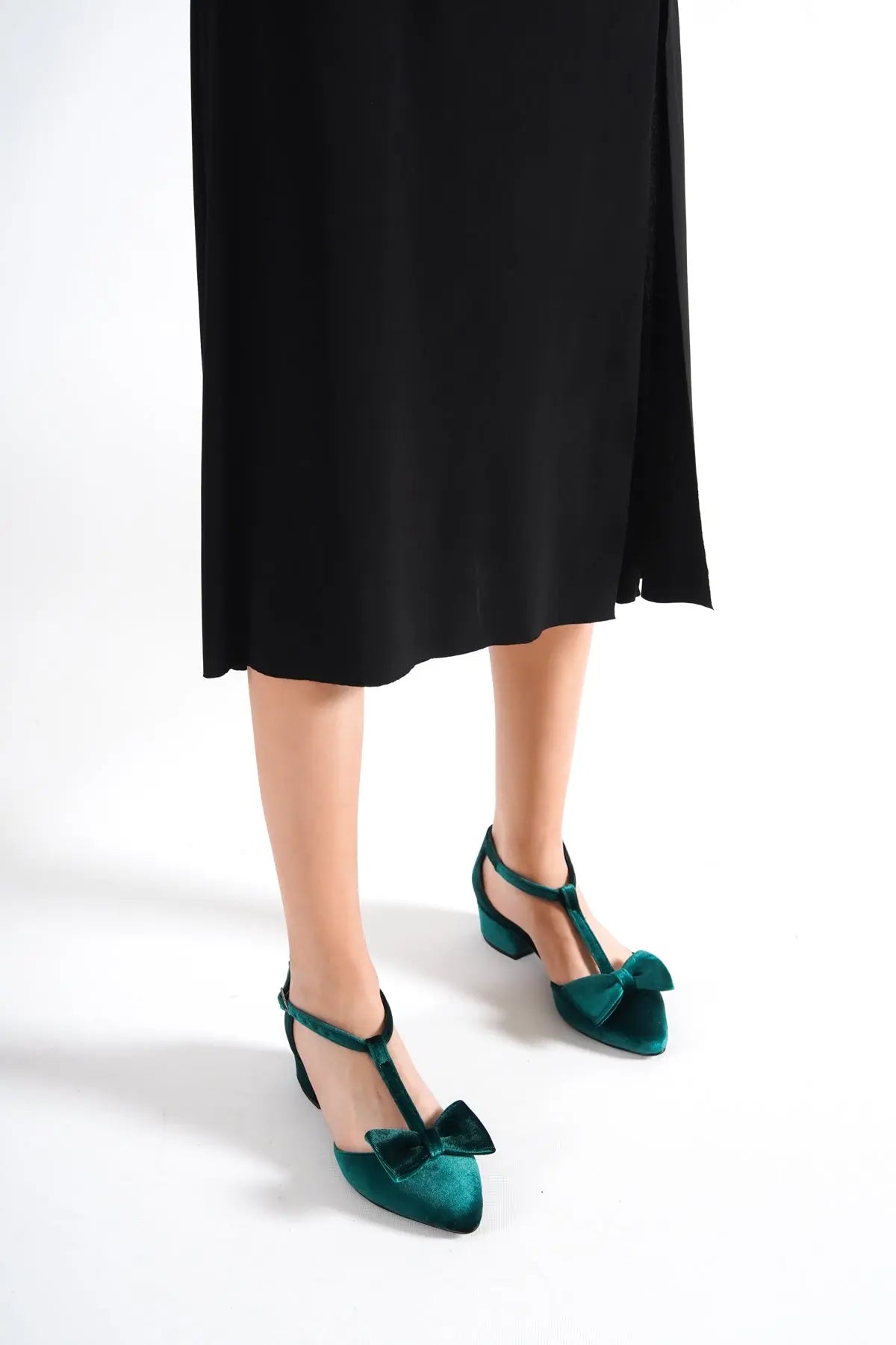 Blue Low Heels – styled look