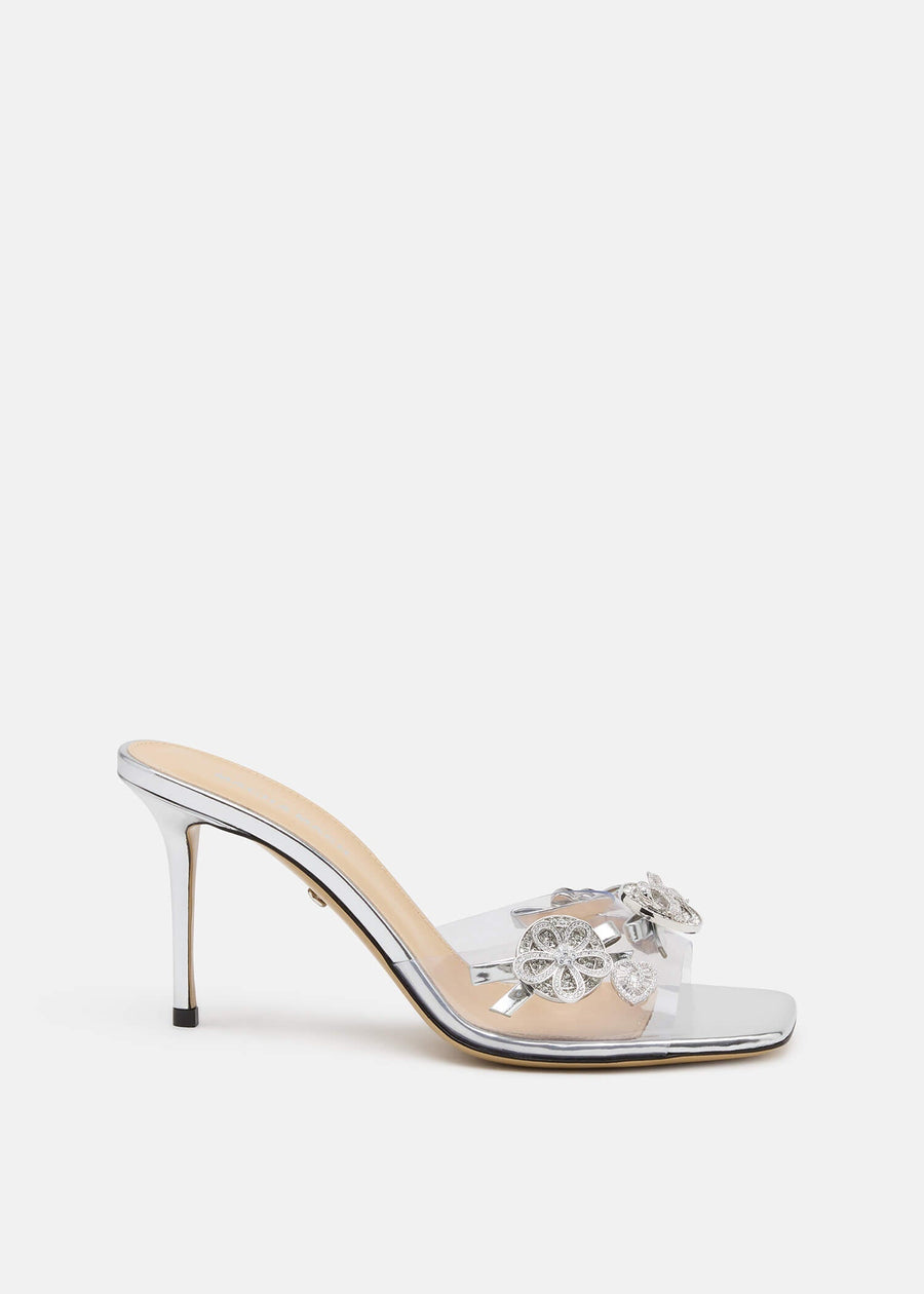 Helena Silver Crystal Mules