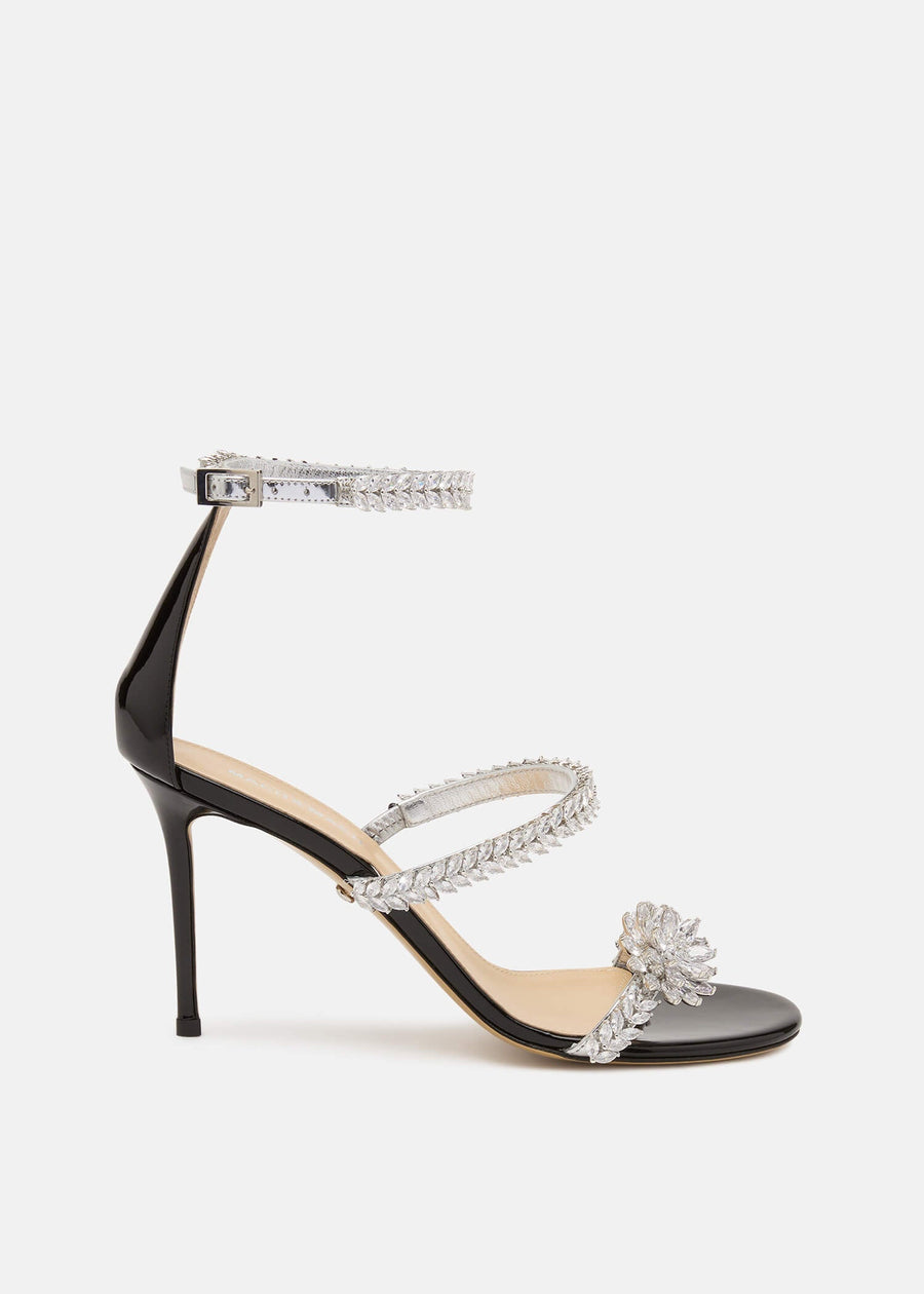 Ravella Black Lotus Flower Sandals