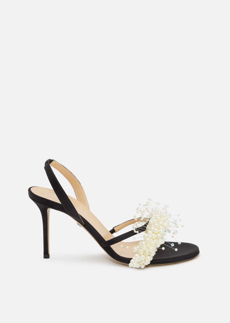 Callista Black Floating Pearl Sandals