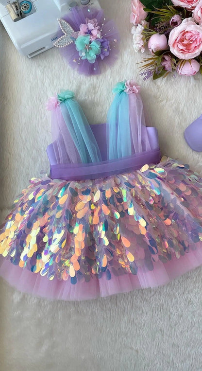 Mermaid dress ,Baby Girl Dress Special Occasion, First Birthday Dress cemrestore