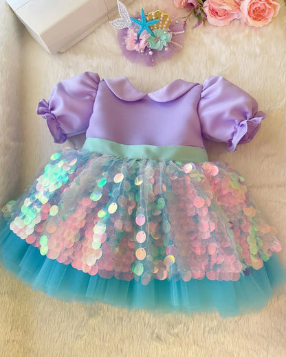 Mermaid dress ,Baby Girl Dress Special Occasion, First Birthday Dress, Baby Girl Party cemrestore