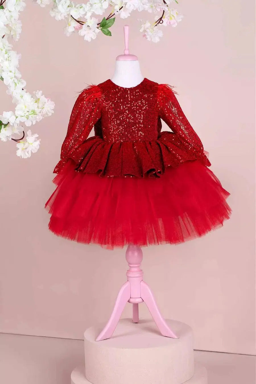 Amanda Red Tulle Gown